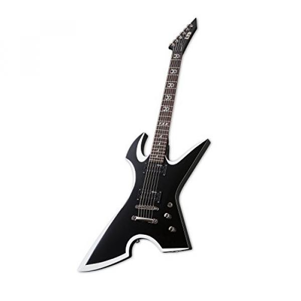 ESP LMAX200RPRBW Max Cavalera Signature Series Electric Guitar, Black with White Bevels #5 image