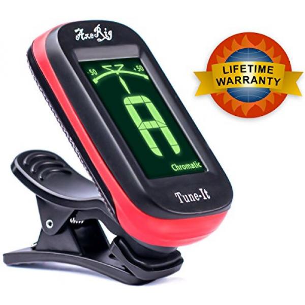 AxeRig Clip-On Chromatic Guitar Tuner for Acoustic, Bass, 6 &amp; 12 string Guitars, Banjo, Mandolin, Ukulele, Violin, Cello, Trumpet, Brass, Sax, Flute, Woodwinds - SPARE BATTERY #1 image