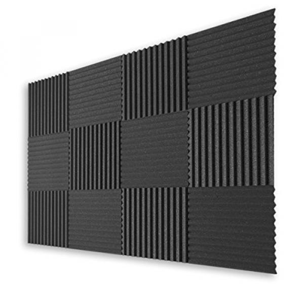 12 Pack Acoustic Panels Studio Foam Wedges 1&quot; X 12&quot; X 12&quot; #1 image