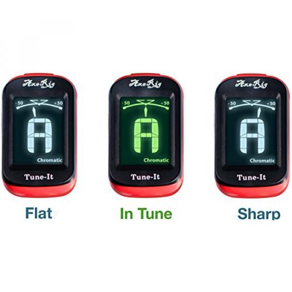 AxeRig Clip-On Chromatic Guitar Tuner for Acoustic, Bass, 6 &amp; 12 string Guitars, Banjo, Mandolin, Ukulele, Violin, Cello, Trumpet, Brass, Sax, Flute, Woodwinds - SPARE BATTERY #4 image
