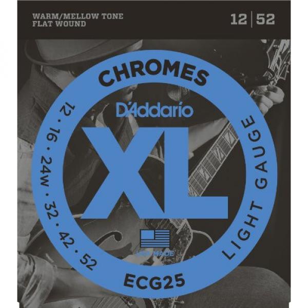 D'Addario ECG25 Chromes Flat Wound Electric Guitar Strings, Light, 12-52 #1 image