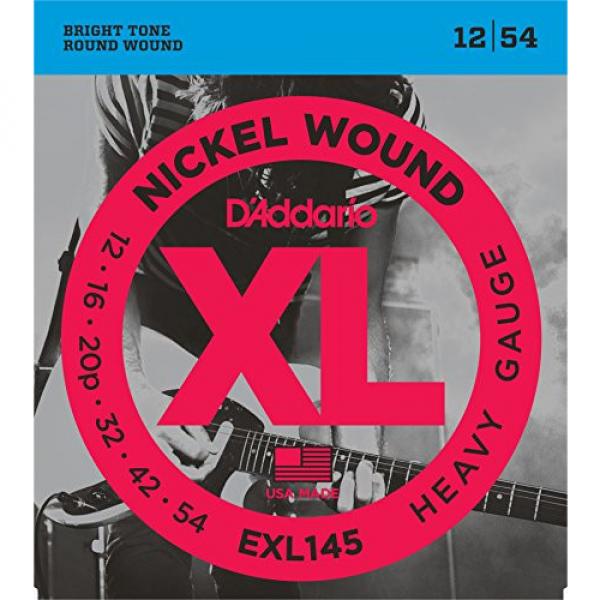 D'Addario EXL145 Nickel Wound Electric Guitar Strings, Heavy, 12-54 with Plain Steel 3rd #1 image