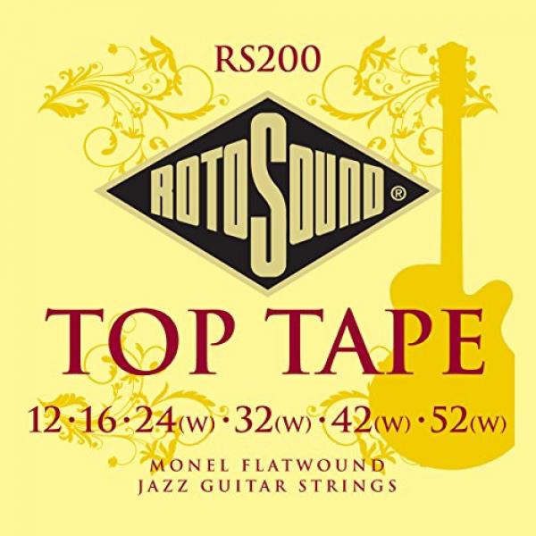 Rotosound RS200 Top Tape Monel Flatwound Electric Guitar String (12 16 24 32 42 52) #1 image