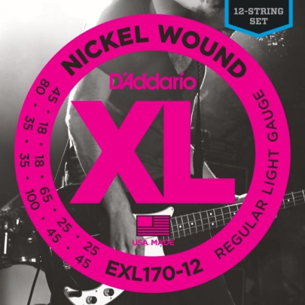 D'Addario EXL170-12 Nickel Wound Bass Guitar Strings, Light, 18-45 #1 image