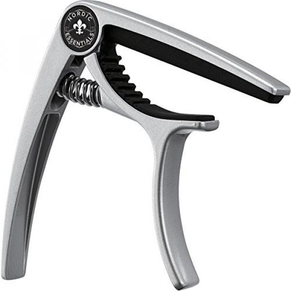 Nordic Essentials Guitar Capo Deluxe with Carrying Pouch - Classy Matte Silver #1 image