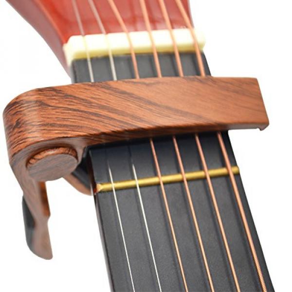 Guitar Capo Guitar Picks Acoustic &amp; Electric Guitar Capo Key Clamp With Free 4 Pcs Guitar Picks - lightweight Zinc alloy (Rosewood) #4 image