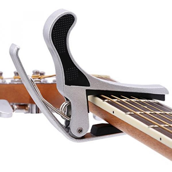 ROCKET PJ-4A Guitar Capo Design For Guitar Bass Banjo Mandolin - Made of Ultralight Zinc Alloy For 6 or 12 String Instruments (silver) #3 image