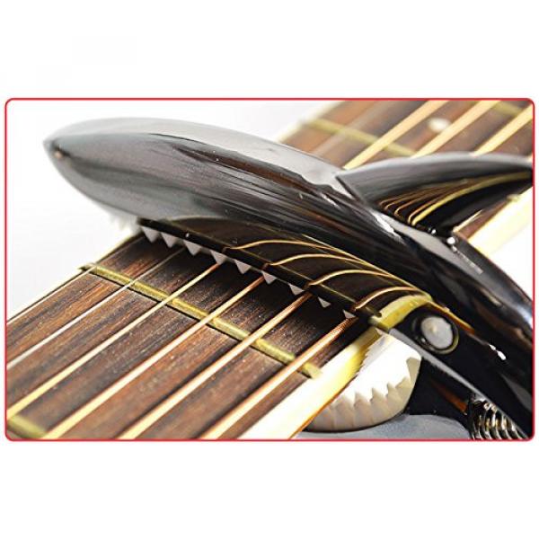 ZEALUX Shark Guitar Capo for Guitars, Ukulele, Banjo, Mandolin, Bass - Made of Ultra Lightweight Aluminum Metal for 4 &amp; 6 &amp; 12 String Instruments - Premium Accessories (Gold) #3 image