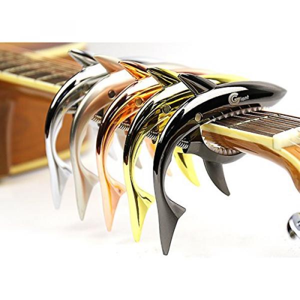 ZEALUX Shark Guitar Capo for Guitars, Ukulele, Banjo, Mandolin, Bass - Made of Ultra Lightweight Aluminum Metal for 4 &amp; 6 &amp; 12 String Instruments - Premium Accessories (Gold) #4 image