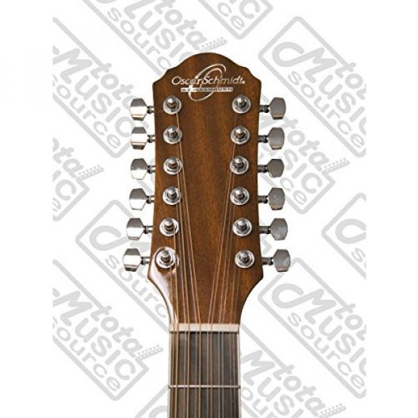 Oscar Schmidt 12 String A/E Guitar &amp; Kaces HD Padded Gig Bag, Sunburst,OD312CETS #5 image