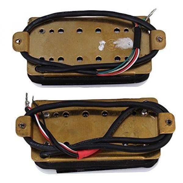 Yibuy White 52mm/55mm Dual Rail Bridge &amp; Neck Pickups Set for Electric Guitar Set of 2 #3 image