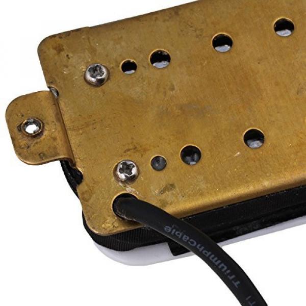 Yibuy White 52mm/55mm Dual Rail Bridge &amp; Neck Pickups Set for Electric Guitar Set of 2 #5 image