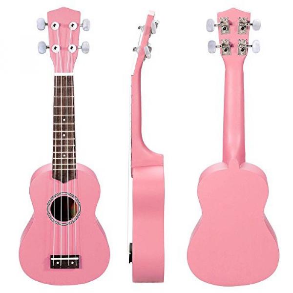 AW 21&quot; Pink Ukulele Basswood w/ Bag Aluminum Capo For Adult Kids Study Musical Instrument Hobby #3 image