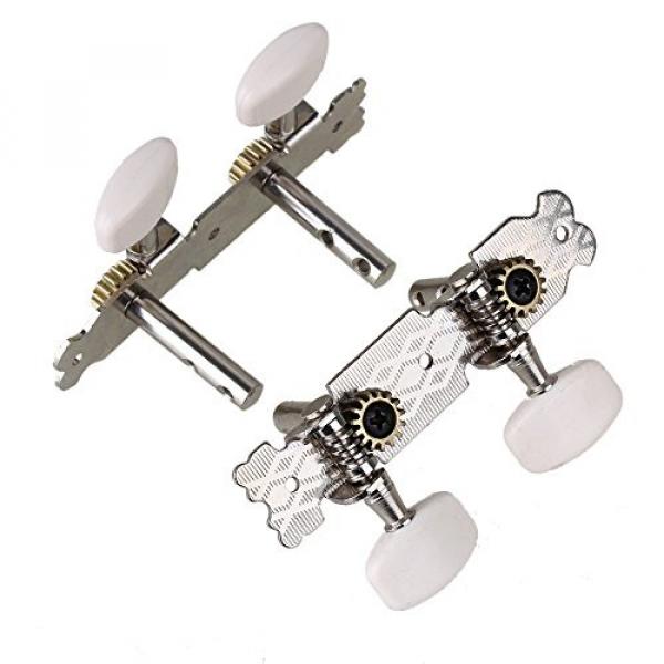 Yibuy Chrome 2R2L 4 Strings Tuners Tuning Pegs Keys Machine Heads for Classical Acoustic Guitar Pack of 2 #3 image