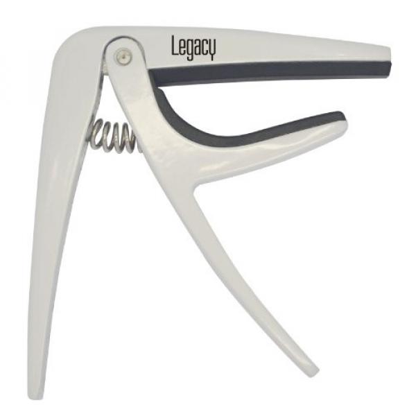 Legacy LC-01 Guitar Capo Trigger Style, Quick Release Clamp for 6 String Acoustic, Classical or Electric Guitars - White #1 image
