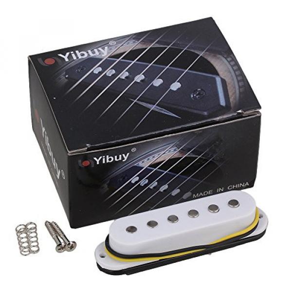 Yibuy 50MM White 6-String Single Coil Electric Bass Guitar Magnetic Single Pickups #1 image