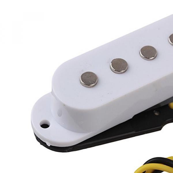 Yibuy 50MM White 6-String Single Coil Electric Bass Guitar Magnetic Single Pickups #4 image