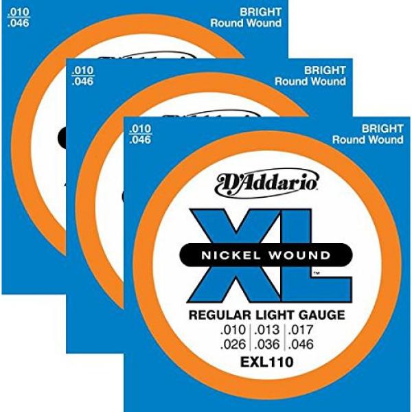 3 Sets - D'Addario EXL110 Nickel Wound Electric Guitar Strings, Light Gauge #1 image