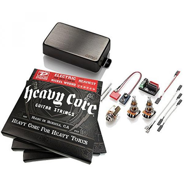 EMG 85 Brushed Black Chrome Active Humbucker Pickup Bundle with 3 sets Dunlop Heavy Core Guitar Strings, 12-54 #1 image