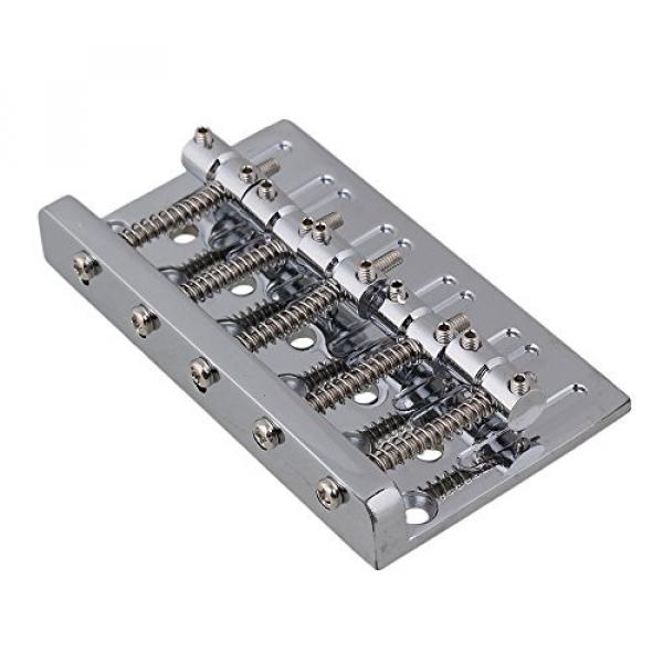 Yibuy 92mm x 53.5mm Chrome Durable 17mm String Space Square Shape 5 String Bass Bridge #3 image