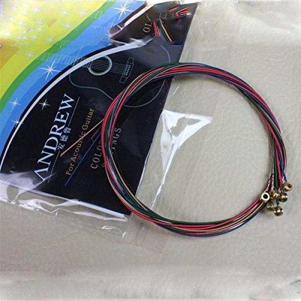 JXULE Rainbow Colorful Color Steel Strings for Acoustic Guitar( 12pcs of 2 sets) #4 image