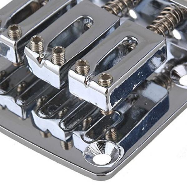 BQLZR Silver Chrome Plated Zinc Alloy Electric Guitar Bridge Tailpiece with Screws &amp; Wrench for 3 String Cigar Box Guitar Pack of 5 #5 image