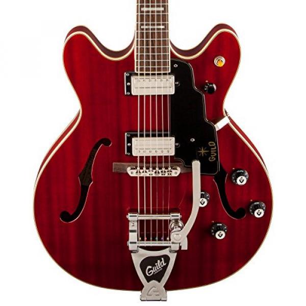 Guild Starfire V w/ GVT CHR Semi-Hollow Body Electric Guitar, Cherry Red, with Guild Hard Case, ChromaCast Electric Strings, Cable, Strap, Picks, Stand and Polish Cloth #2 image
