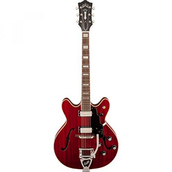 Guild Starfire V w/ GVT CHR Semi-Hollow Body Electric Guitar, Cherry Red, with Guild Hard Case, ChromaCast Electric Strings, Cable, Strap, Picks, Stand and Polish Cloth #4 image