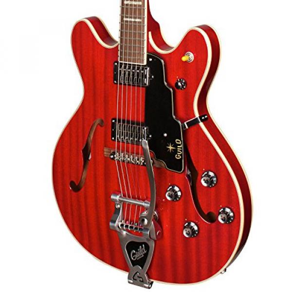 Guild Starfire V w/ GVT CHR Semi-Hollow Body Electric Guitar, Cherry Red, with Guild Hard Case, ChromaCast Electric Strings, Cable, Strap, Picks, Stand and Polish Cloth #7 image