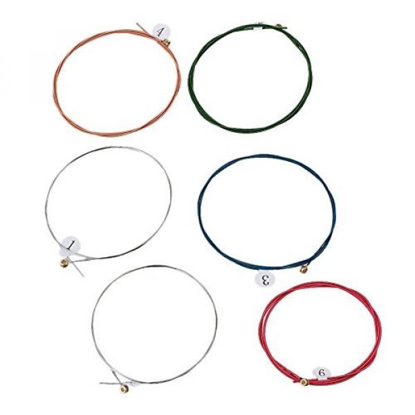 Yibuy Fashion Rainbow Colorful Acoustic Guitar Strings CA60C-XL Sounds Great Set of 6 #1 image
