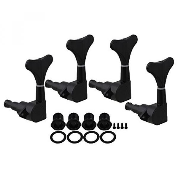 Yibuy Black Left Hand Guitar Tuning Pegs 4 String Bass Tuning Pegs with Ferrules &amp; Screws Set of 4 #1 image