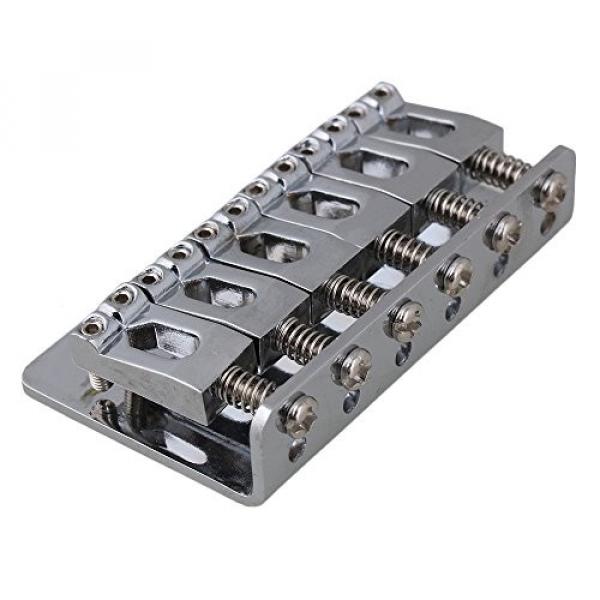 Yibuy 65x40mm Space 10.5mm Chrome Hard Tail Fixed Bridge for 6 String Guitar Set of 10 #3 image