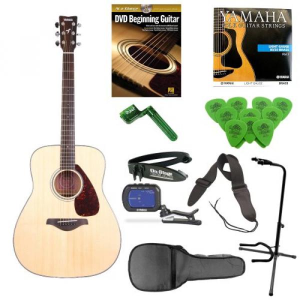 Yamaha FG700S Entry Level Acoustic Guitar with Acoustic Guitar Gig Bag, String Winder, Polypropylene Guitar Strap, Tuner, Guitar Picks, Quickstart DVD, Guitar Strings &amp; Tripod Stand #1 image