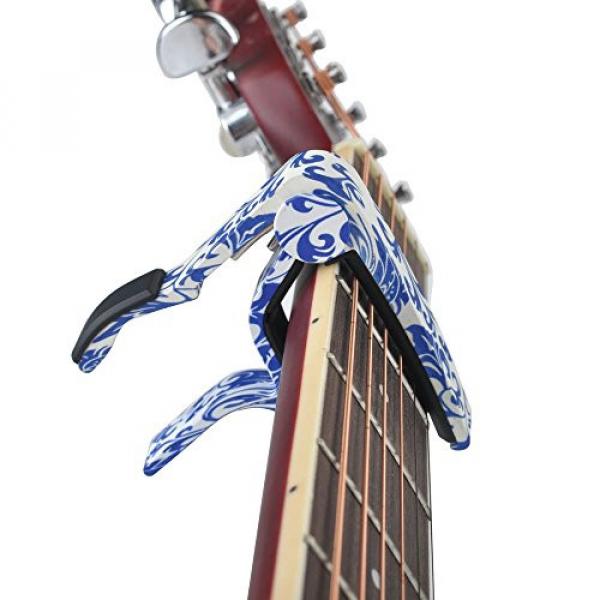 MUSE Quick Change Guitar Capo Easy Use for Electric and Acoustic Guitars (Blue and White Porcelain) #3 image