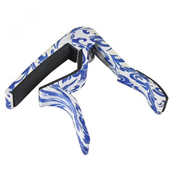 MUSE Quick Change Guitar Capo Easy Use for Electric and Acoustic Guitars (Blue and White Porcelain) #4 image