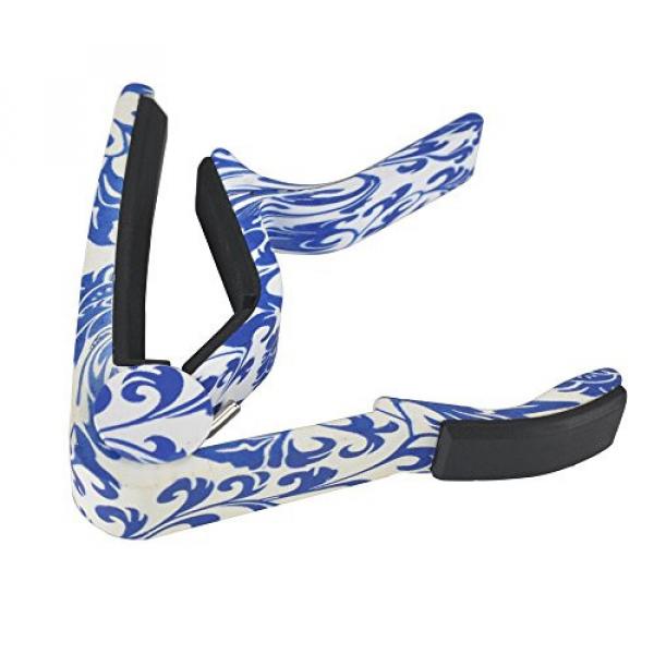 MUSE Quick Change Guitar Capo Easy Use for Electric and Acoustic Guitars (Blue and White Porcelain) #5 image
