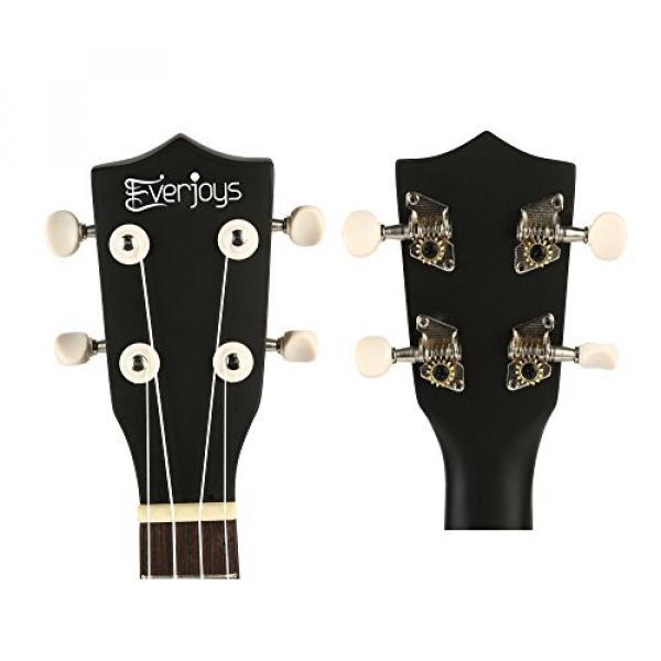 Soprano Ukulele Starter Kit - 21&quot; EVERJOYS Music Collection #1 Sell w/ FREE Gig Bag Songbook Tuner Pick Spare String and Microfiber Polishing Cloth Quality Blackwood for Fingerboard and Bridge (Black) #3 image