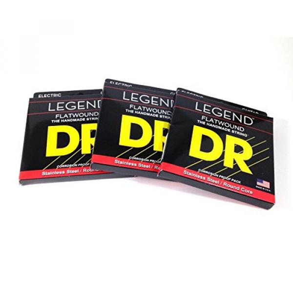 DR Guitar Strings 3 Pack Electric Legend Flat Wound Stainless Steel 12-52 #1 image