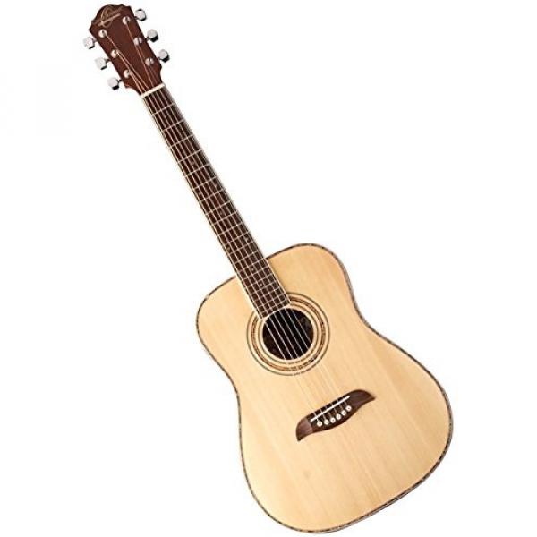 Oscar Schmidt OGHSLH Lefty Natural 1/2 size Acoustic Guitar w/Effin Strings and More #2 image