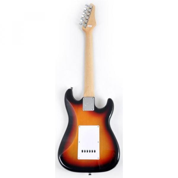 SX RST 1/2 3TS Left Handed 1/2 Size Short Scale Sunburst Guitar Package with Amp, Carry Bag and Instructional Video #3 image