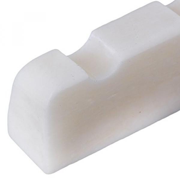 Yibuy 45mm x 6mm x 9/8mm Cattle Bone Slotted Nut for 5 Strings Bass Guitar Set of 2 #5 image