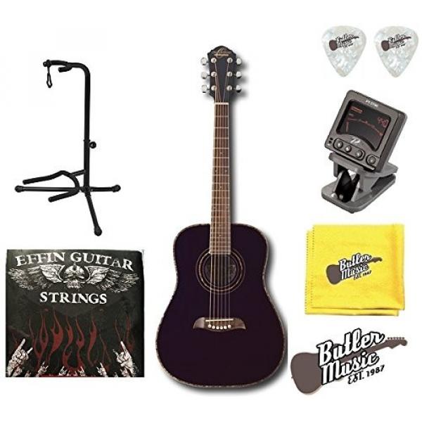 Oscar Schmidt OGHSB 1/2 Size Black Acoustic Guitar with Picks, Strings and More #1 image