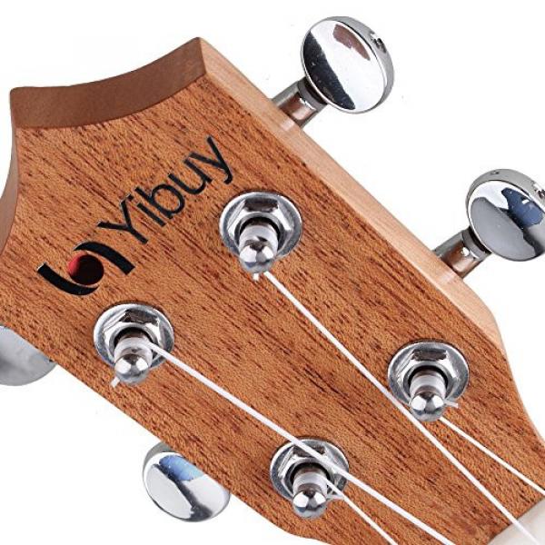 Yibuy 4 String 21&quot; Mahogany Ukulele Hawaii Guitar Rosewood Fingerboard Moon Stars Pattern Wood Color #5 image