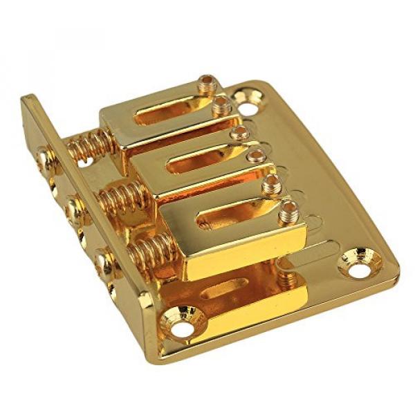 Yibuy Golden Adjustable Bridge Tailpiece for 3 String Cigar Box Electric Guitar Set of 10 #3 image