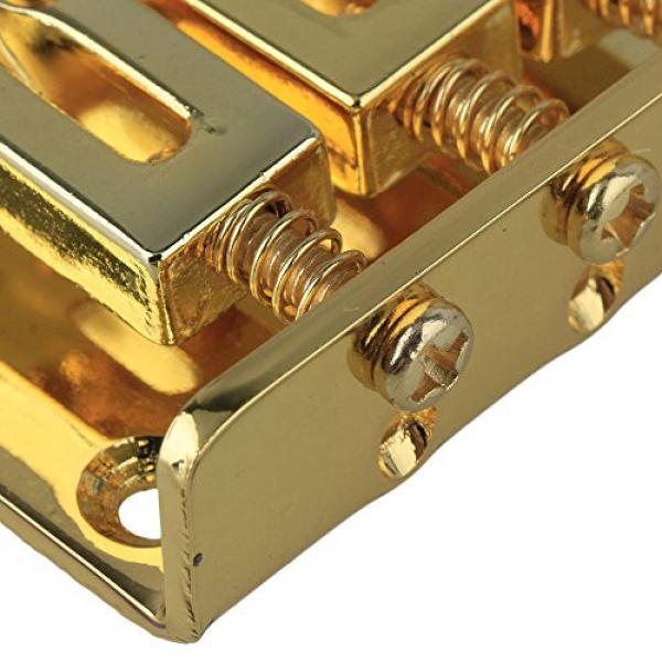 Yibuy Golden Adjustable Bridge Tailpiece for 3 String Cigar Box Electric Guitar Set of 10 #4 image