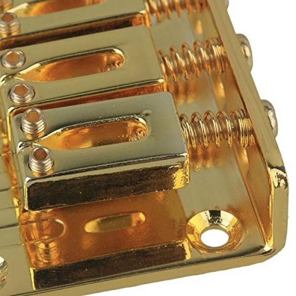 Yibuy Golden Adjustable Bridge Tailpiece for 3 String Cigar Box Electric Guitar Set of 10 #5 image