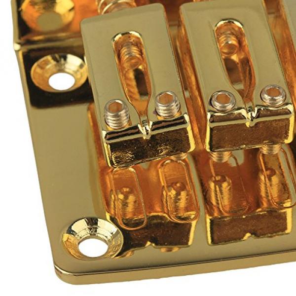 Yibuy Golden Adjustable Bridge Tailpiece for 3 String Cigar Box Electric Guitar Set of 10 #6 image