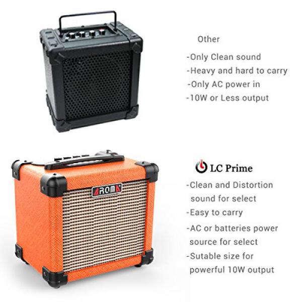 Aroma Guitar Amp 10W Mini Portable Amplifier Speaker Accept 1/4&quot; Guitar Cable for Acoustic Electric Guitar, Electric Guitar, Electric Violin synthetic plastic orange, by LC Prime #5 image