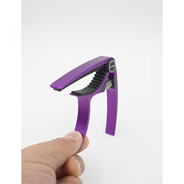 Meeland Meideal Aluminum Alloy Color Guitar Capo for Electric and Acoustic Guitar Trigger Style, Purple #3 image