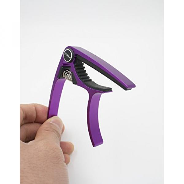 Meeland Meideal Aluminum Alloy Color Guitar Capo for Electric and Acoustic Guitar Trigger Style, Purple #4 image